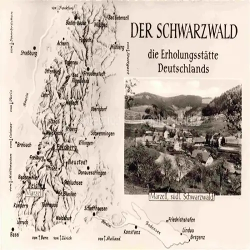 AK / Ansichtskarte Marzell Malsburg-Marzell Kandern BW Panorama Landkarte Schwarzwald Die Erholungsstaette Deutschlands