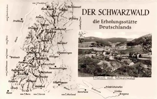 AK / Ansichtskarte Marzell Malsburg-Marzell Kandern BW Panorama Landkarte Schwarzwald Die Erholungsstaette Deutschlands