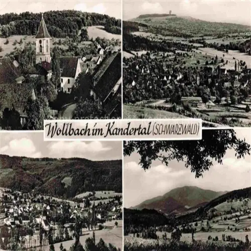 AK / Ansichtskarte Wollbach Kandern Baden BW Ortsansicht mit Kirche Panorama Kandertal Schwarzwald