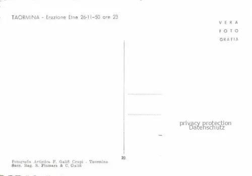 AK / Ansichtskarte Taormina Sicilia IT Eruzione Etna 26-11-50 ore 23 aetna Vulkanausbruch Nachtaufnahme