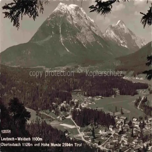AK / Ansichtskarte Weidach Leutasch Tirol AT Panorama Oberleutasch und Hohe Munde Mieminger Kette