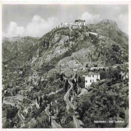AK / Ansichtskarte Taormina Sicilia IT Panorama Castelmola