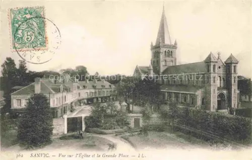 AK / Ansichtskarte Sanvic LE HAVRE 76 Seine-Maritime Vue sur l'Eglise et la Grande Place