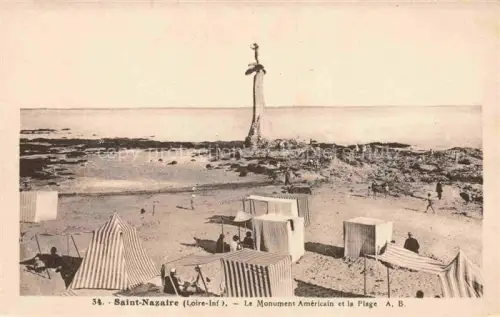 AK / Ansichtskarte SAINT-NAZAIRE  ST-NAZAIRE 44 Loire-Atlantique Le Monument Americain et la Plage