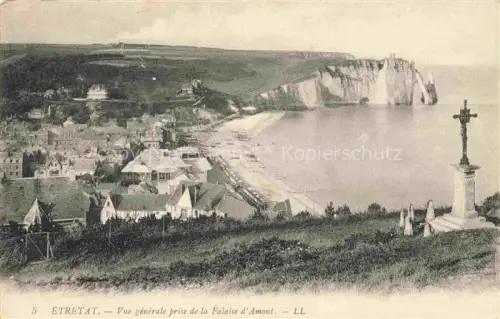 AK / Ansichtskarte ETRETAT LE HAVRE 76 Seine-Maritime Vue generale prise de la Failaise d'Amont