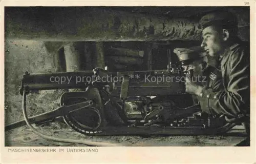 AK / Ansichtskarte Maschinengewehr MG Militaria Soldaten unterstand 