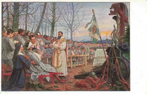 AK / Ansichtskarte Feldgottesdienst Militaria Jesus Max Hirmer Muenchen 