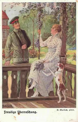 AK / Ansichtskarte MAILICK A. Kuenstlerlitho Nr. 4236/6 Hund Soldat