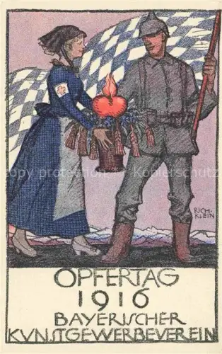 AK / Ansichtskarte KLEIN Richard Militaria Kuenstlerlitho Opfer tag Soldaten rote kreuz  