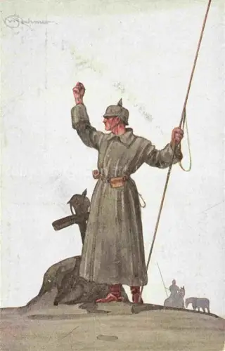 AK / Ansichtskarte BOEHMER K. W. Militaria Kuenstlerkarte Soldaten Pickelhaube Muenchen 