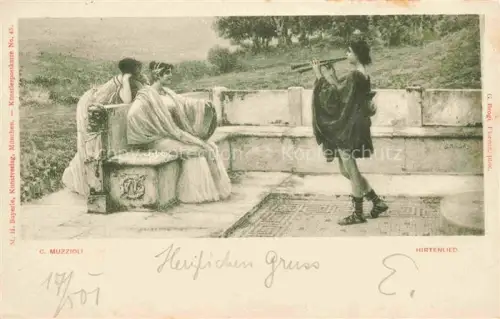AK / Ansichtskarte MUZZIOLI C. Kuenstlerlitho Hirtenlied Frauen 