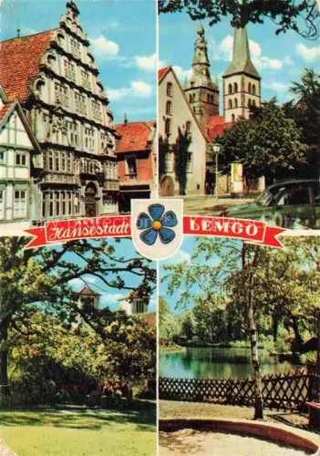 AK / Ansichtskarte Lemgo NRW Alte Hansestadt Motive Altstadt Giebelhaus Kirche Park Partie am Wasser