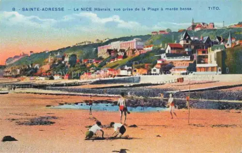 AK / Ansichtskarte SAINTE-ADREssE LE HAVRE 76 Seine-Maritime Le Nice Havrais vue prise de la Plage a maree basse