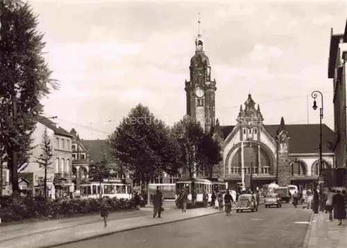 AK / Ansichtskarte STRAssENBAHN Tramway-- Krefeld Hauptbahnhof 