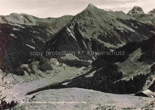 AK / Ansichtskarte Schoppernau Vorarlberg AT Panorama Blick gegen uentschen und Widderstein Allgaeuer Alpen