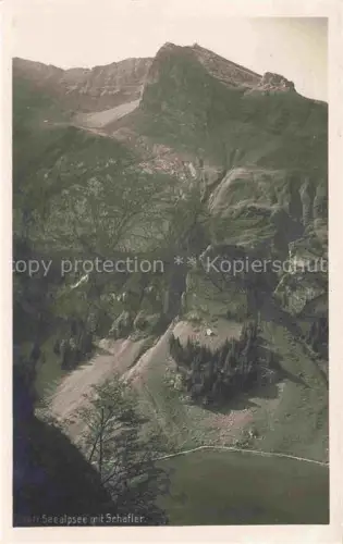 AK / Ansichtskarte Seealpsee 1139m Saentis IR mit Schaefler