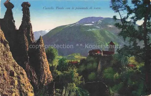AK / Ansichtskarte MERANO Meran IT Castello Tirolo con e piramidi di terra