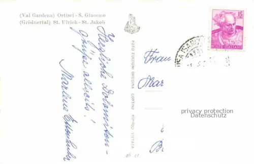AK / Ansichtskarte Ortisei St Ulrich Groednertal IT St Jakob Kirche