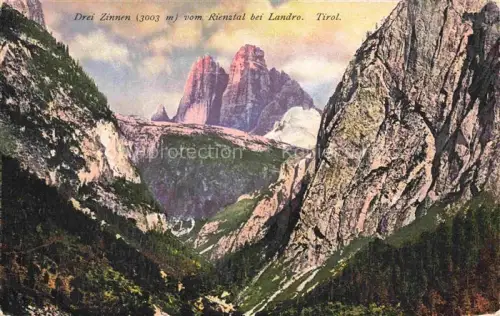 AK / Ansichtskarte Landro Region Ampezzo Suedtirol IT Drei Zinnen Blick vom Rienztal