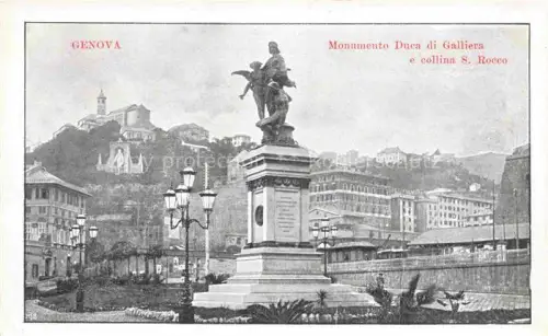 AK / Ansichtskarte GENOVA Genua Liguria IT Monumento Duca di Galliera e collina San Rocco