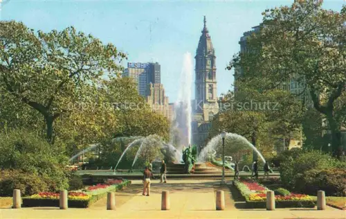 AK / Ansichtskarte PHILADELPHIA  Pennsylvania USA Logan Circle PSFS Building and City Hall Tower