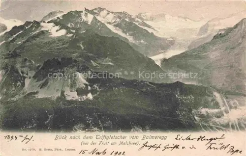 AK / Ansichtskarte Frutt Melchsee-Frutt OW Panorama Blick nach dem Triftgletscher vom Balmeregg