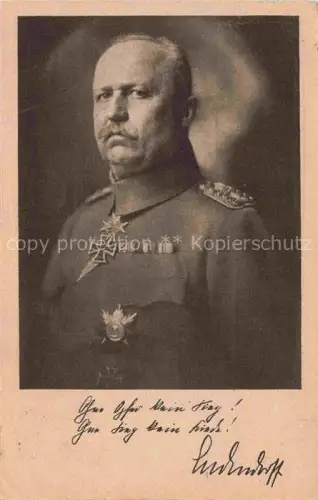 AK / Ansichtskarte LUDENDORFF Erich Militaria Generaele Stab 