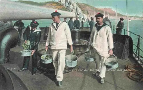 AK / Ansichtskarte Marine  Warships France La Vie du Marin Corvee des gamelles 