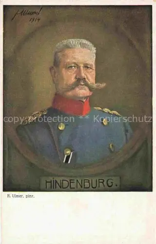 AK / Ansichtskarte Militaria Generaele Stab Deutschland Hindenburg M. Ulmer 