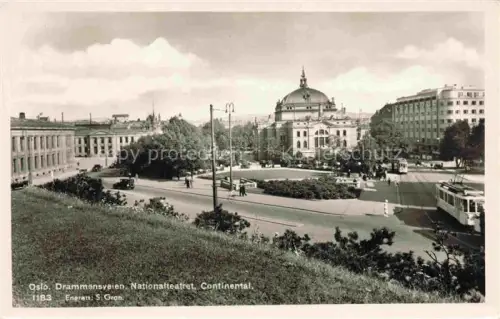 AK / Ansichtskarte Oslo  Norge Drammansveien Nationalteatret Continental