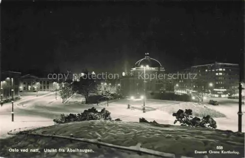 AK / Ansichtskarte Oslo  Norge ved natt Utsikt fra Abelhaugen