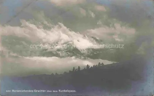 AK / Ansichtskarte Tamins GR Heranziehendes Gewitter ueber dem Kunkelspass