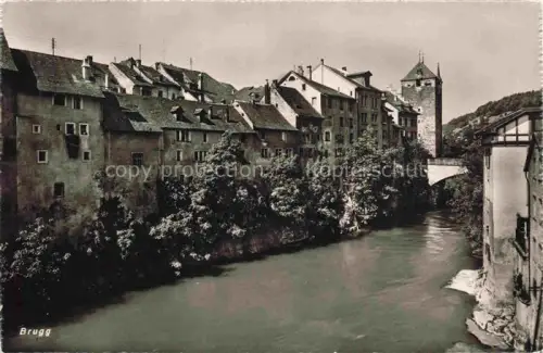 AK / Ansichtskarte BRUGG AG Altstadt Haeuserpartie an der Aare