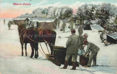AK / Ansichtskarte Militaria Soldatenleben Wasser Zufuhr Pferde 