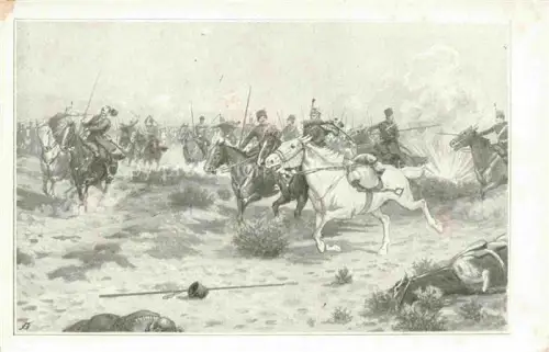 AK / Ansichtskarte Husaren Kavallerie Militaria A.M. Vallas 