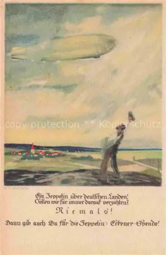 AK / Ansichtskarte Zeppelin Luftschiff -- Amtsberg Otto Ein Zeppelin ueber deutschen Landen