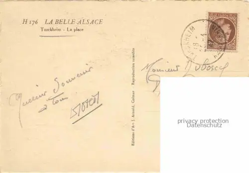 AK / Ansichtskarte Turckheim Tuerkheim Elsass Colmar 68 Haut-Rhin La place au centre