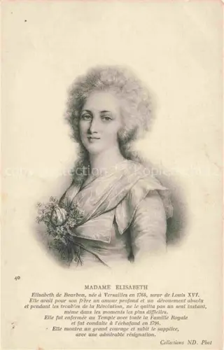 AK / Ansichtskarte Adel Frankreich France Monarchie Madame Elisabeth de Bourbon