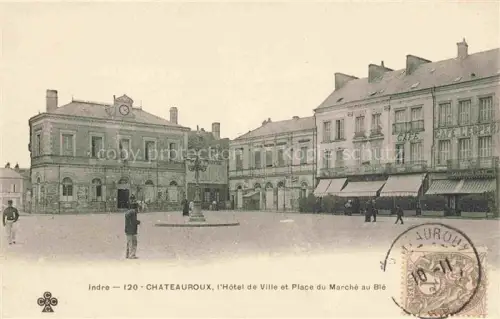 AK / Ansichtskarte CHATEAUROUX 36 Indre Hôtel de Ville Place du Marché