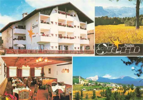AK / Ansichtskarte Aldein Aldino Bolzano Suedtirol IT Pension Stern Gastraum Panorama