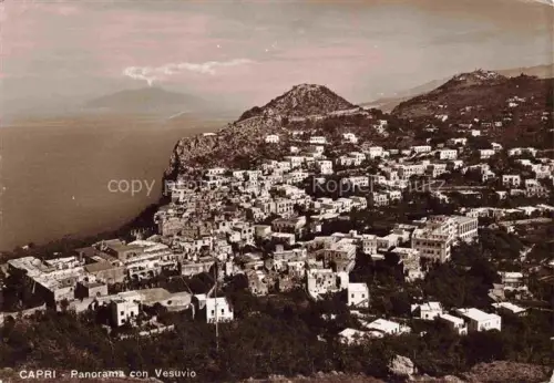 AK / Ansichtskarte CAPRI Golfo di Napoli Campania IT Panorama con Vesuvio