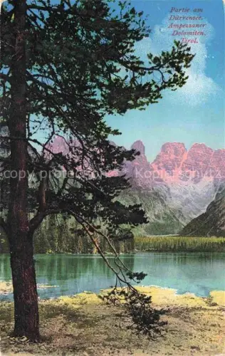 AK / Ansichtskarte Duerrensee Lago di Landro Suedtirol IT Partie am See Ampezzaner Dolomiten