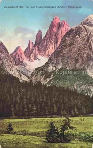 AK / Ansichtskarte Zwoelferkofl ZWoeLFER Cima Dodici 2337m Bolzano IT Gebirgspanorama vom Fischleintalschluss aus gesehen Sextener Dolomiten