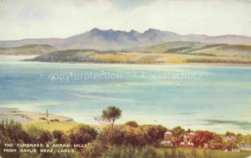 AK / Ansichtskarte Largs Scotland UK Panorama The Cumbraes and Arran Hills from Haylie Brae Kuenstlerkarte Valentine's Postcard