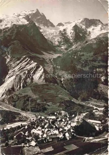 AK / Ansichtskarte La Grave-en-Oisans Briancon 05 Hautes-Alpes Vue générale et la Meije Route des Grandes Alpes vue aérienne