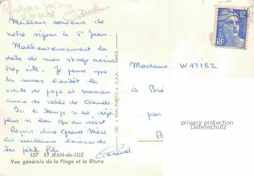 AK / Ansichtskarte ST-JEAN-DE-LUZ Bayonne 64 Pyrenees-Atlantiques Vue générale de la plage et la Rhune