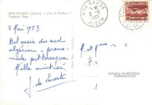 AK / Ansichtskarte Bou-Saada Algerie Tombeau Dinet