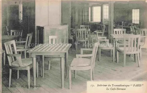 AK / Ansichtskarte Dampfer Oceanliner Havre Transatlantique Paris Le Cafe Terrasse