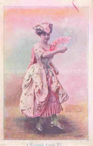 AK / Ansichtskarte Faecher Mode Fan Eventail Abanico Ventaglio-- Evebtail Louis XV