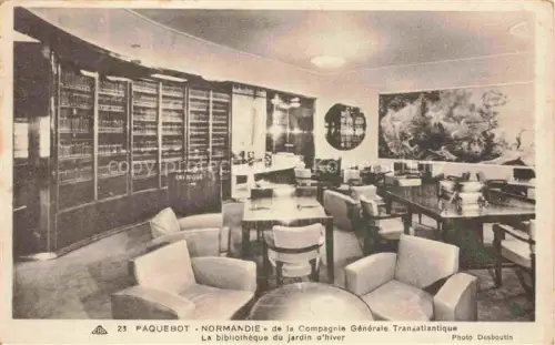 AK / Ansichtskarte Dampfer Oceanliner Paquebot Normandie Bibliothek 